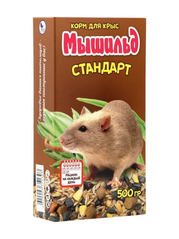 Зерновой корм «Мышильд стандарт» для декоративных крыс, 500 г, коробка — фото 4