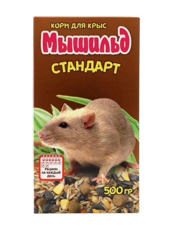 Зерновой корм «Мышильд стандарт» для декоративных крыс, 500 г, коробка — фото 5