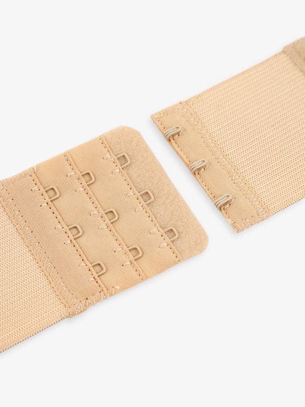 Застёжка для бюстгальтера, удлинитель, 3 ряда 3 крючка, 5×10.5 см, 3 шт., бежевая — фото 5