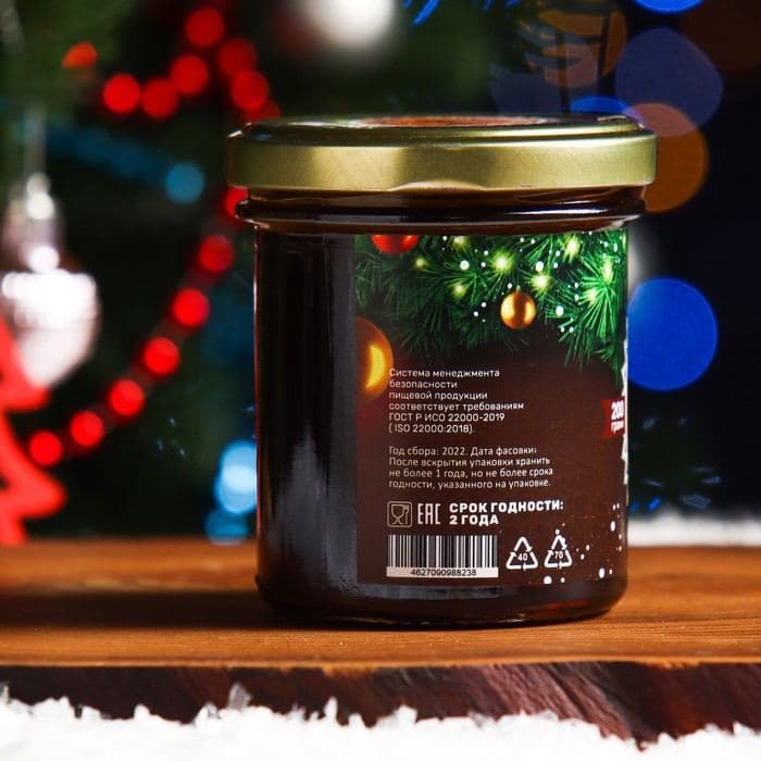Новогодний мёд Алтайский Гречишный Vitamuno, шарик, 200 г — фото 2