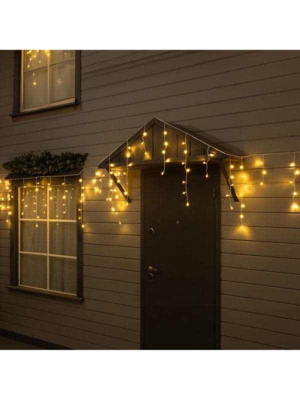 Гирлянда «Бахрома» 6×0.7 м, IP44, УМС, белая нить, 120 LED, свечение тёплое белое, 220 В — фото 5