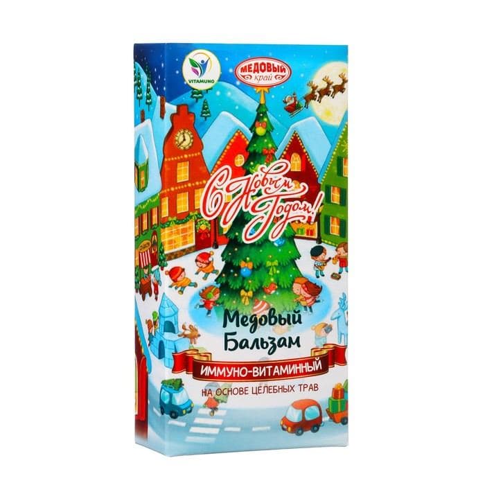 Новогодний безалкогольный алтайский медовый бальзам на травах Vitamuno «Иммуно-витаминный», 250 мл — фото 3