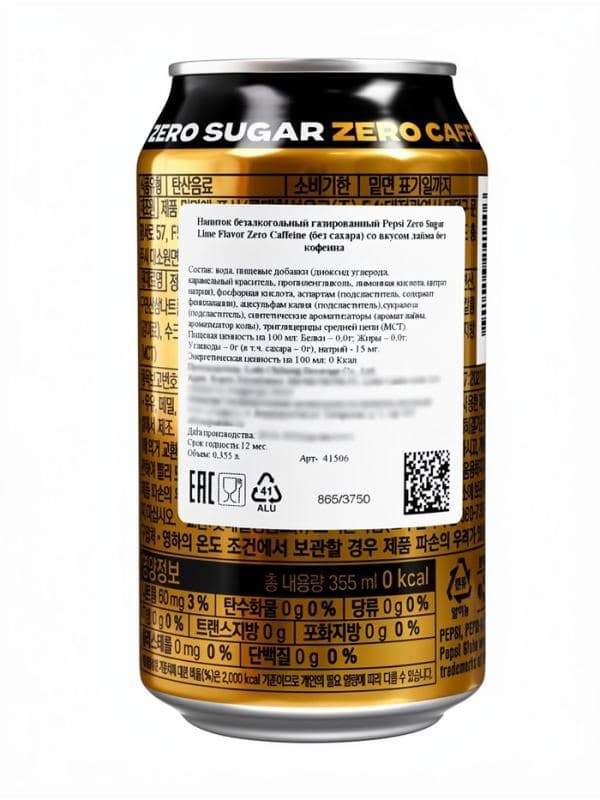 Напиток газированный PEPSI Zero, без сахара со вкусом лайма, 355 мл — фото 2