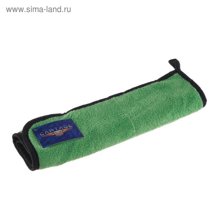 Тряпка для мытья автомобиля, CARTAGE, микрофибра, 350 г/м², 30×40 см, зелено-серая — фото 4