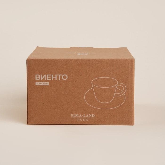 Чайная пара SL Home «Виенто», чашка 250 мл, блюдце d=15 см, керамика, бежевая — фото 4