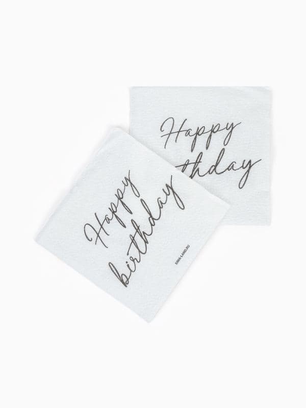 Салфетки бумажные однослойные «Happy birthday», 24×24 см, 50 шт. — фото 3