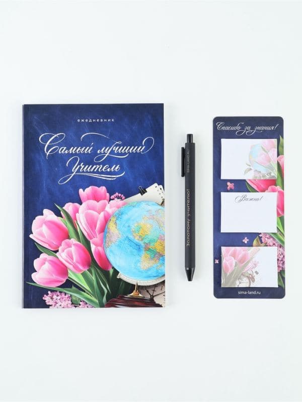 Подарочный набор, ежедневник А5, 80 л., стикеры, ручка «Любимому учителю» — фото 2