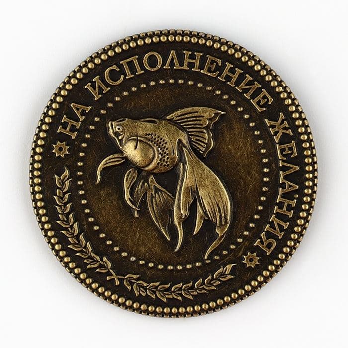 Монета сувенир «Золотая рыбка» — фото 4