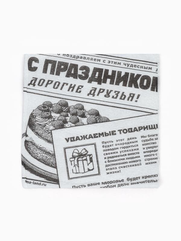Салфетки бумажные однослойные «Газета», 24×24 см, 50 шт. — фото 2