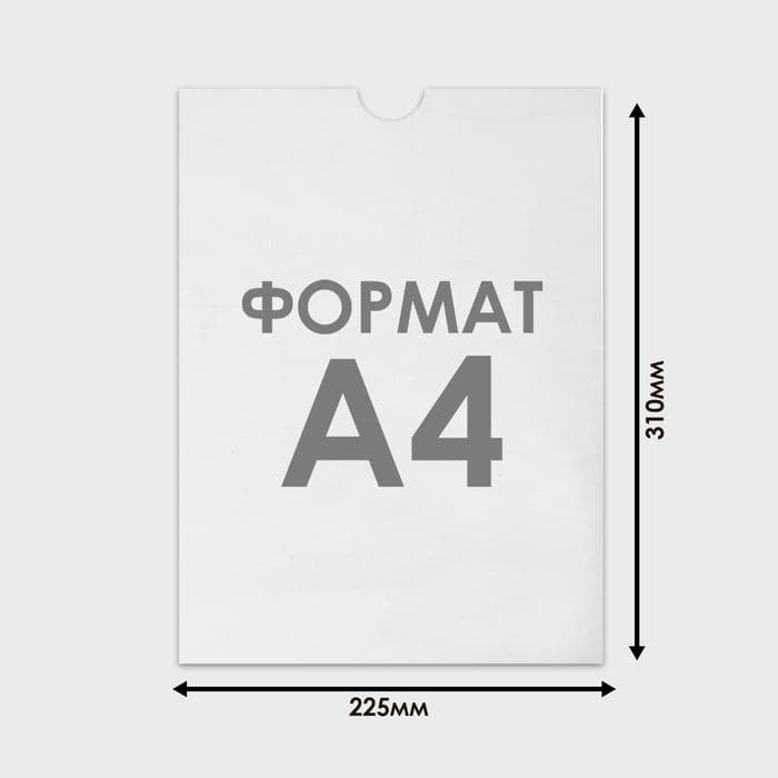 Карман плоский, 22.5×0.2×31 см, без скотча для крепления, с вырубкой, оргстекло 1 мм, В ЗАЩИТНОЙ ПЛЁНКЕ — фото 2