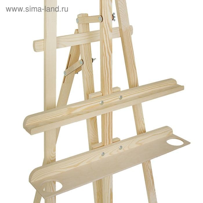 Мольберт тип «Лира» 170×63 см, (полка 60×12 см, с подстаканником), ТРАНСФОРМЕР, с бегунком, неокрашенное дерево, Calligrata №8 — фото 2