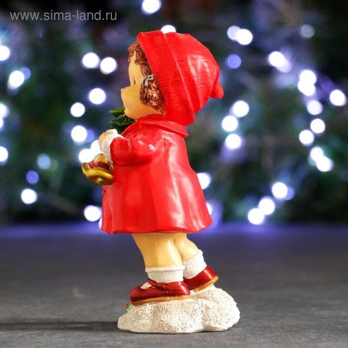 Фигура "Девочка с колокольчиками" красный, 7х7х17см — фото 2
