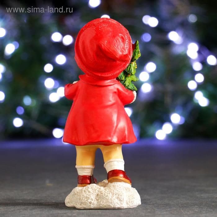 Фигура "Девочка с колокольчиками" красный, 7х7х17см — фото 3
