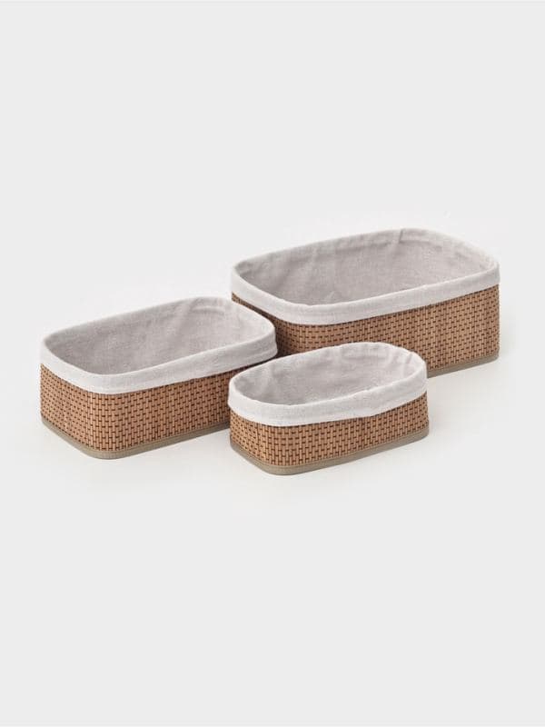 Корзины для хранения Naturel, прямоугольные, 3 шт.: от 22×12×8 см до 30×20×12 см — фото 2