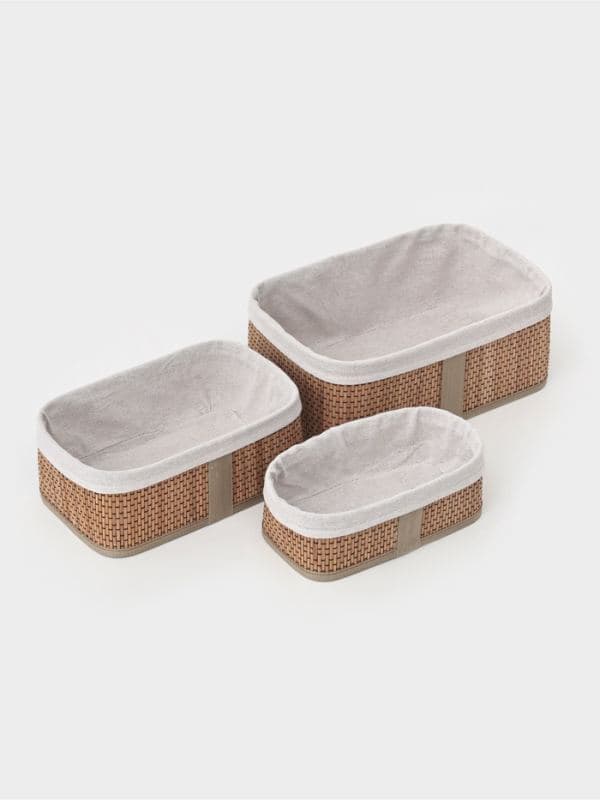 Корзины для хранения Naturel, прямоугольные, 3 шт.: от 22×12×8 см до 30×20×12 см — фото 3