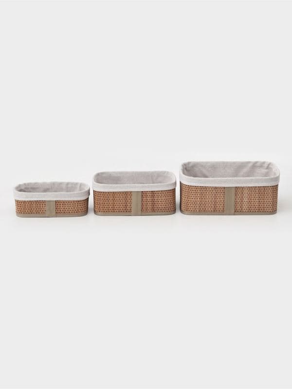 Корзины для хранения Naturel, прямоугольные, 3 шт.: от 22×12×8 см до 30×20×12 см — фото 4