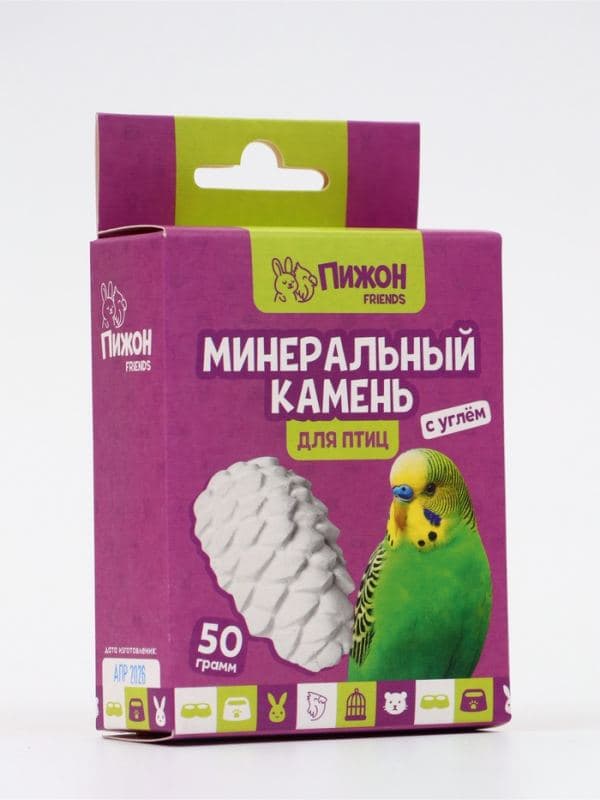 Минеральный камень «Пижон» для птиц, шишка, 50 г — фото 2