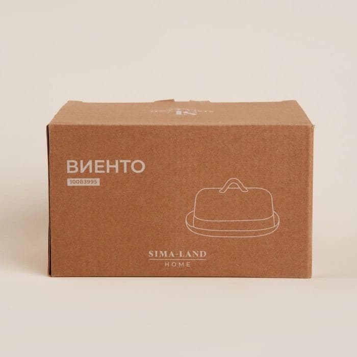 Маслёнка SL Home «Виенто», 18.5×13×10.5 см, керамика, бежевая — фото 4
