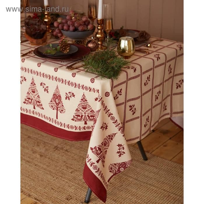 Скатерть новогодняя «Доляна» Merry Christmas, 146×220±3 см, 100% хлопок, рогожка 164 г/м² — фото 2