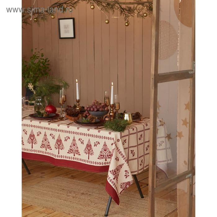 Скатерть новогодняя «Доляна» Merry Christmas, 146×220±3 см, 100% хлопок, рогожка 164 г/м² — фото 3
