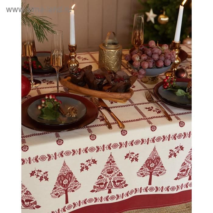 Скатерть новогодняя «Доляна» Merry Christmas, 146×220±3 см, 100% хлопок, рогожка 164 г/м² — фото 4