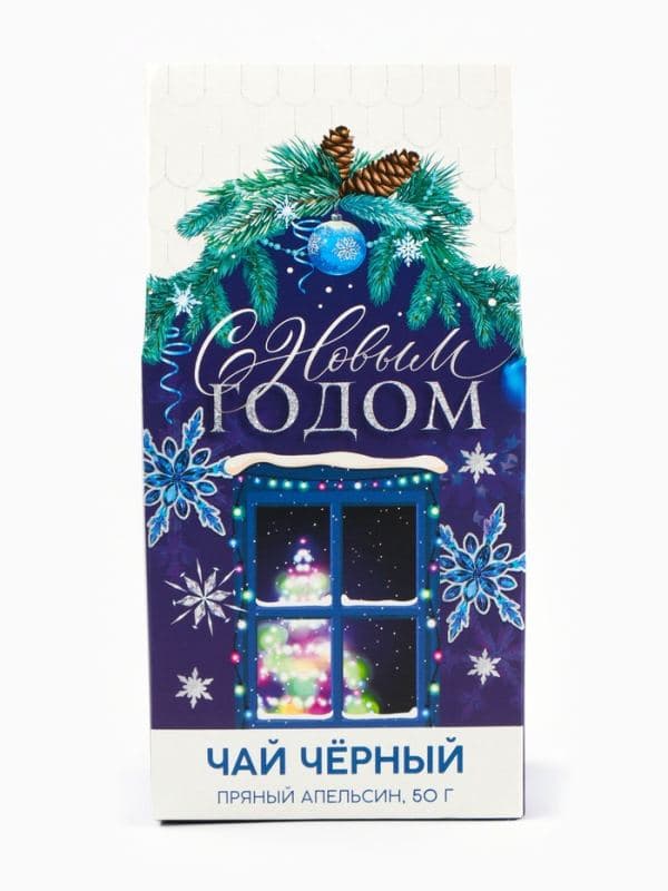 Чай подарочный «С Новым годом», апельсин и корица, 50 г — фото 2