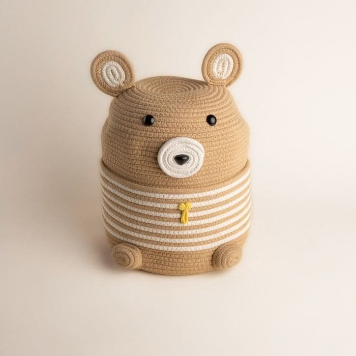 Корзина для игрушек SL Home «Медведь», плетёная, ручной работы, 25×26×41 см, коричневая — фото 2