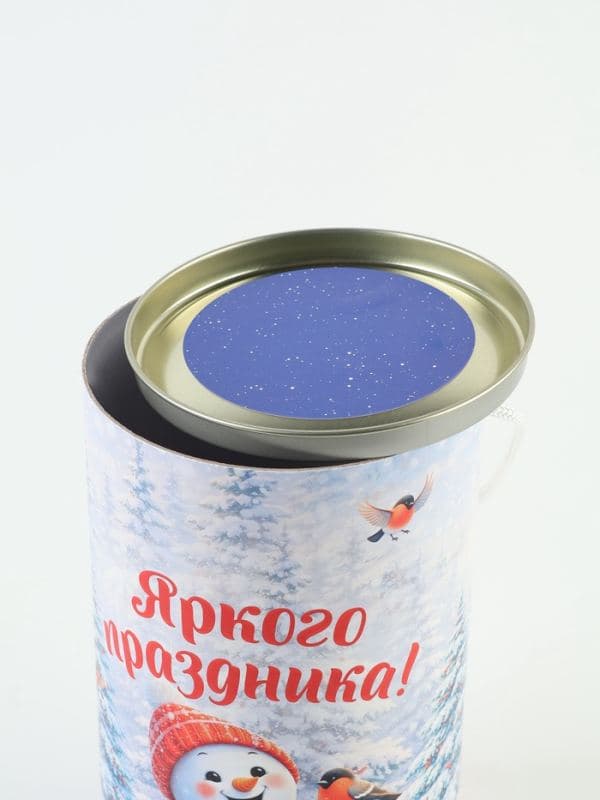 Сладкий подарок в тубусе «Яркого праздника!», конфеты и ёлочные игрушки, 250 г — фото 2