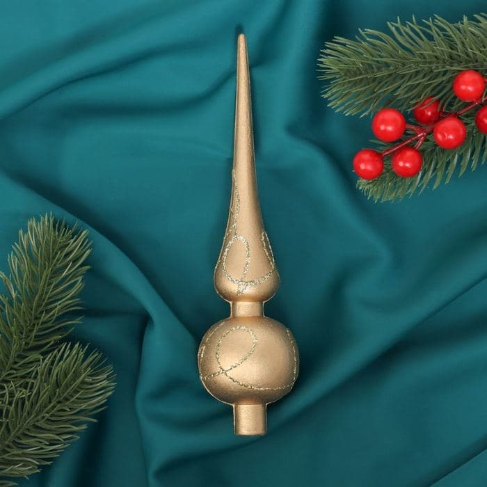 Верхушка на ёлку «Золотой переплёт» 4×18 см, золотистый — фото 2