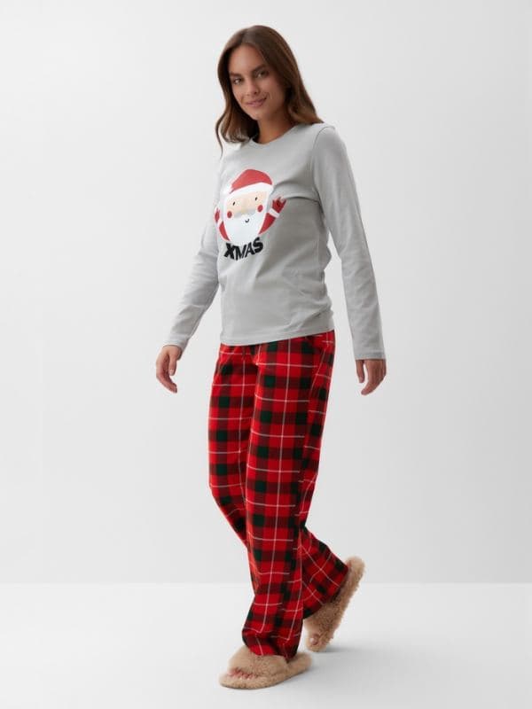 Пижама новогодняя женская: лонгслив, брюки, KAFTAN Santa — фото 2