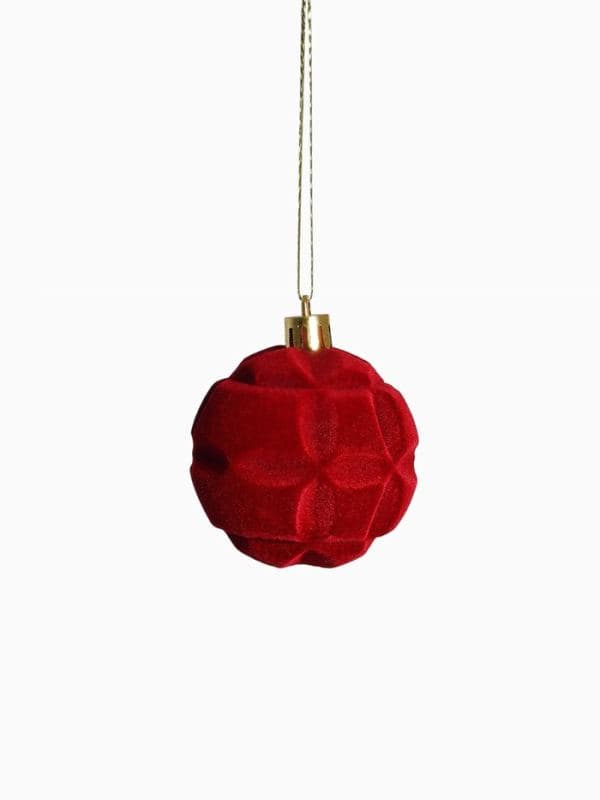 Ёлочные шары набор 6 шт. «Бьорн», d=6 см, красные — фото 2