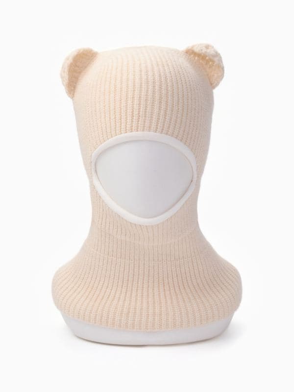 Шапка - шлем детская зимняя, MINAKU, наполнитель синтепон, бежевая (1-2 года) — фото 2