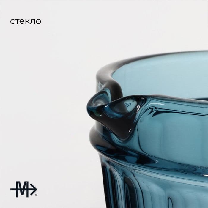 Кувшин для воды Magistro «Ла-Манш», 1.1 л, 14×19.5 см, стекло, синий — фото 2