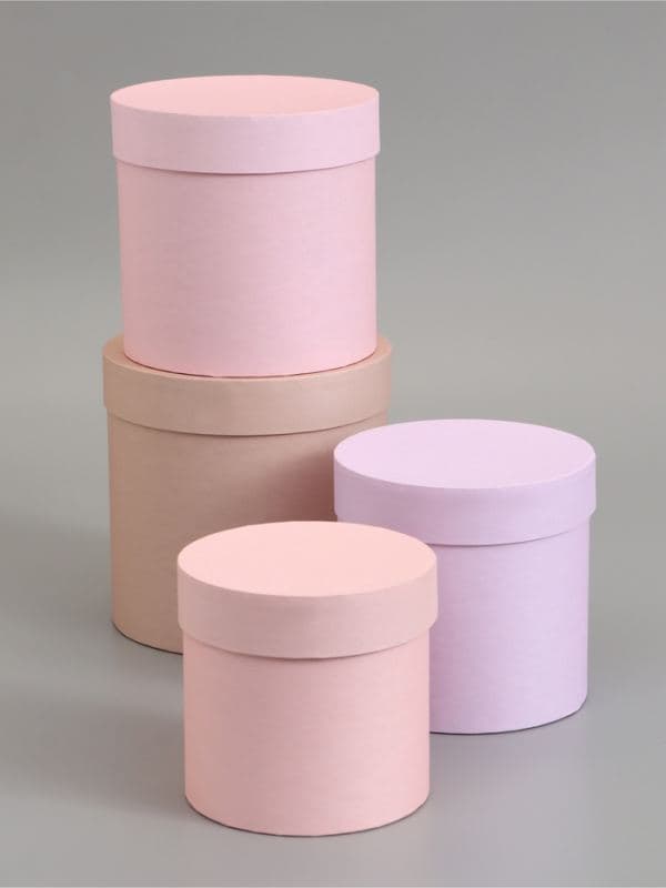 Набор подарочных шляпных коробок 4 в 1 «Микс 6», 18×18 - 14×14 см — фото 1