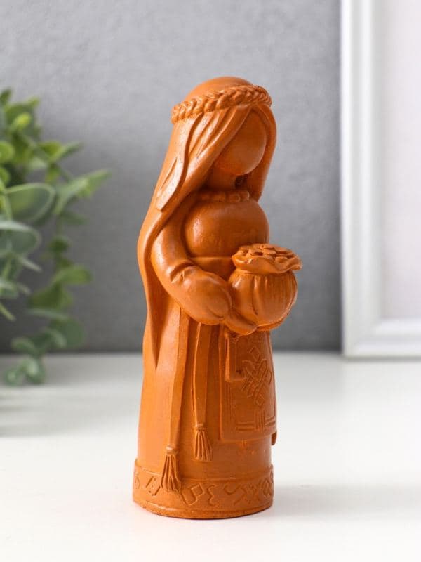 Фигурка - оберег «Денежная берегиня», декоративная, 14×6×6 см, красная глина — фото 3