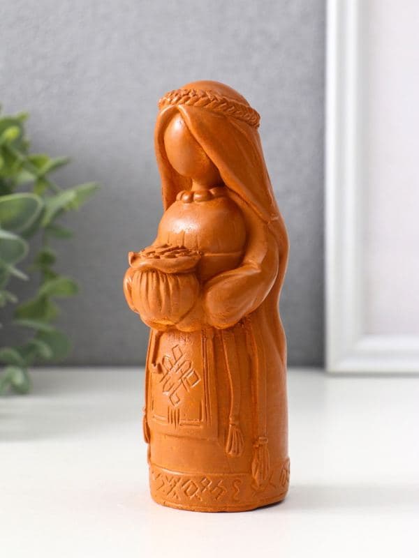 Фигурка - оберег «Денежная берегиня», декоративная, 14×6×6 см, красная глина — фото 5