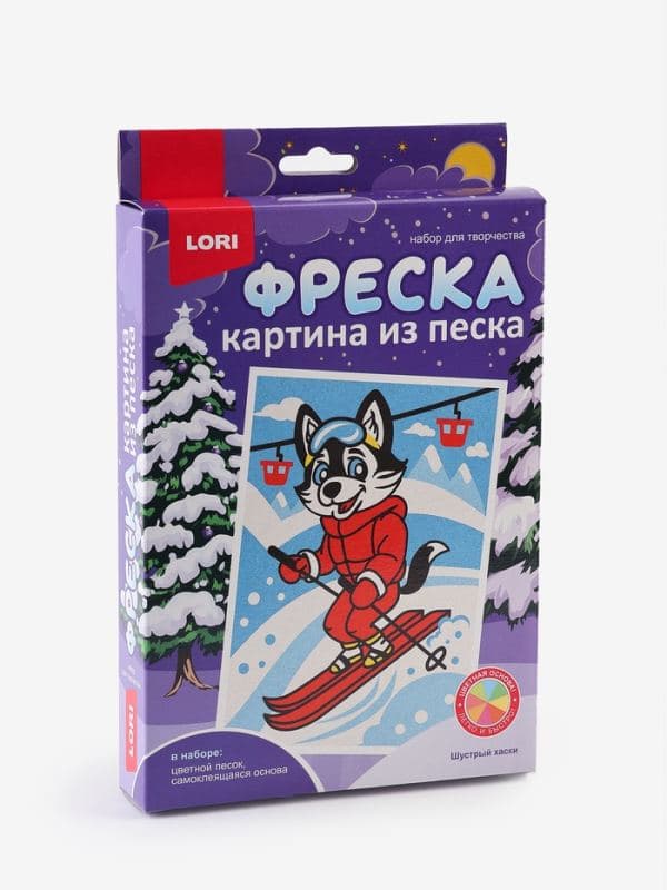 Фреска, картина из песка «Шустрый хаски» — фото 2