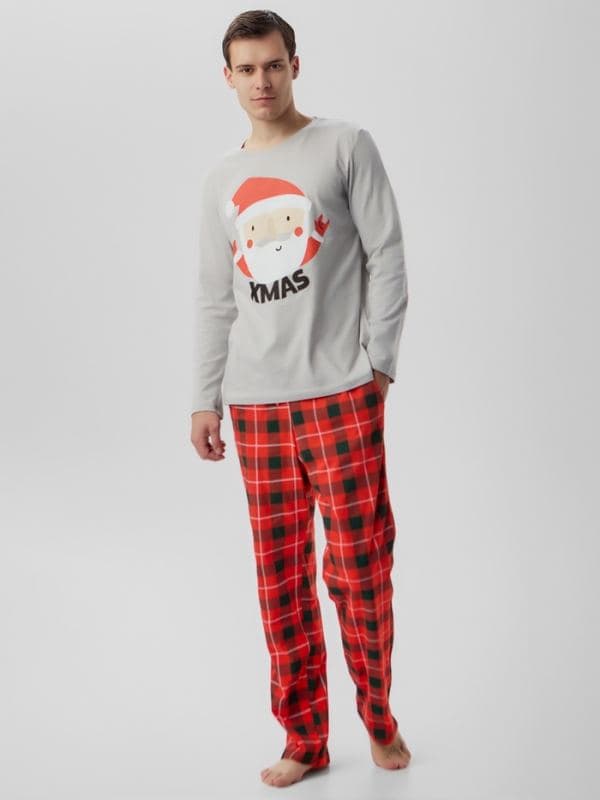 Пижама новогодняя мужская: лонгслив, брюки KAFTAN Santa — фото 2