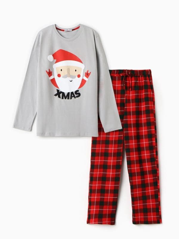 Пижама новогодняя мужская: лонгслив, брюки KAFTAN Santa — фото 5