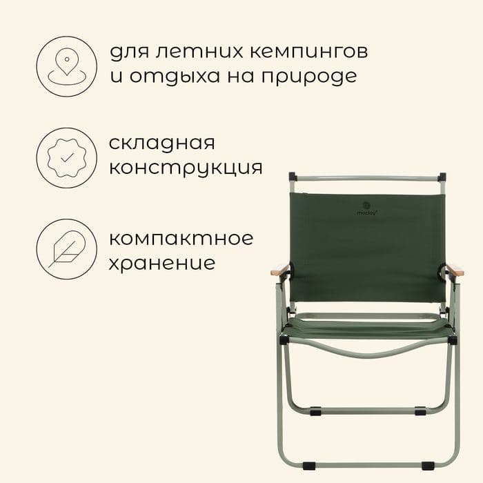 Кресло складное maclay, 55×50×78 см, до 120 кг, зелёное — фото 2