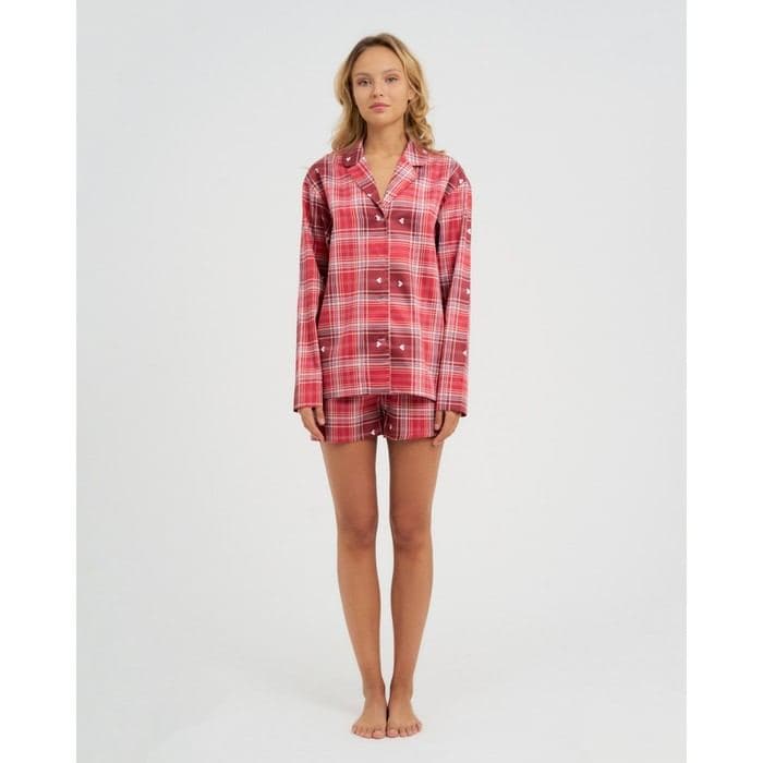 Пижама женская: рубашка, шорты, женская KAFTAN Red — фото 2