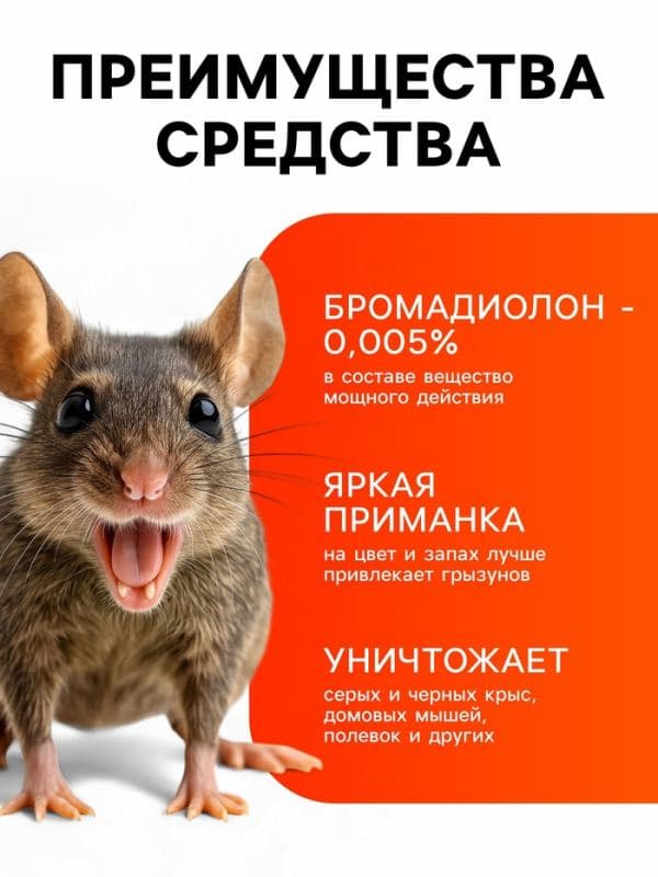 Зерновая приманка от грызунов «ТОМ КОТ», 1 кг — фото 3