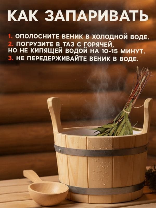 Веник для бани, эвкалиптовый, в еврослоте, «Добропаровъ» — фото 3