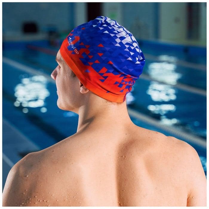Шапочка для плавания взрослая ONLYTOP Swim, тканевая, обхват 54-60 см, триколор — фото 5