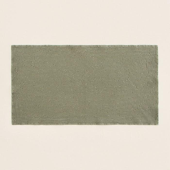 Полотенце вафельное SL HOME: Linen «Олива», оливковое — фото 5
