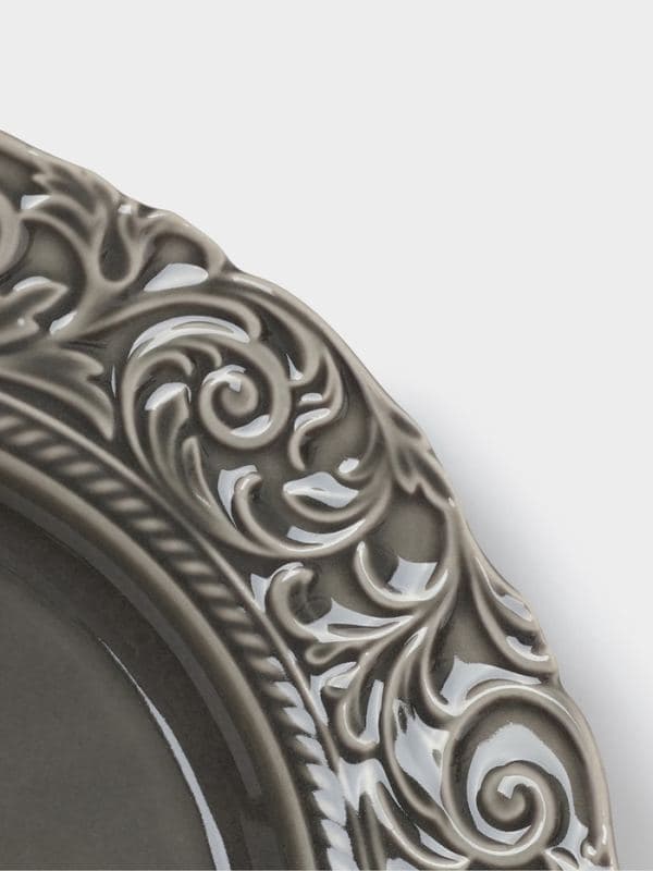Тарелка обеденная WY Floral Laceware, d=25 см, фарфор, серая — фото 3
