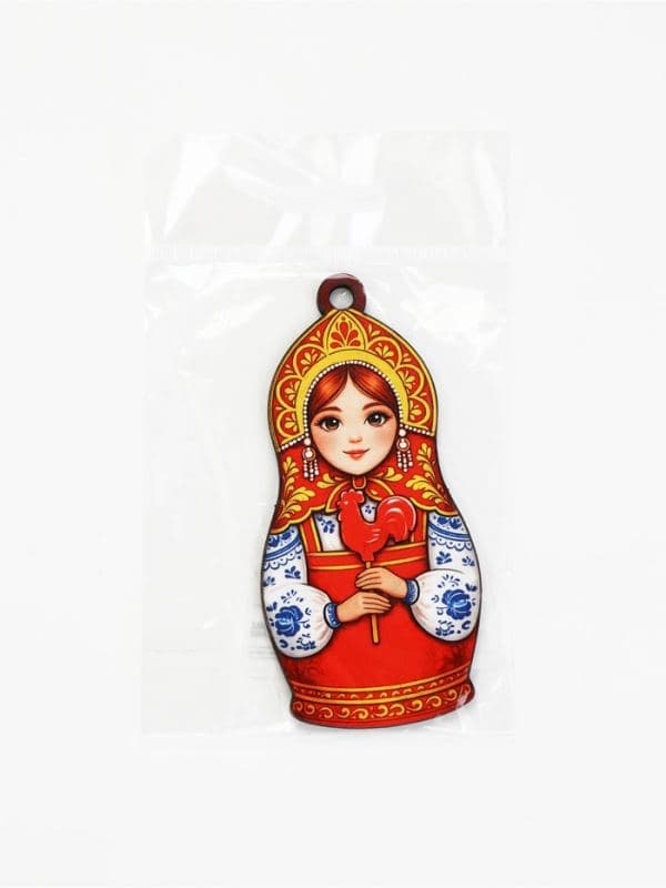 Елочная игрушка деревянная «Матрешка», 48×99 мм — фото 5