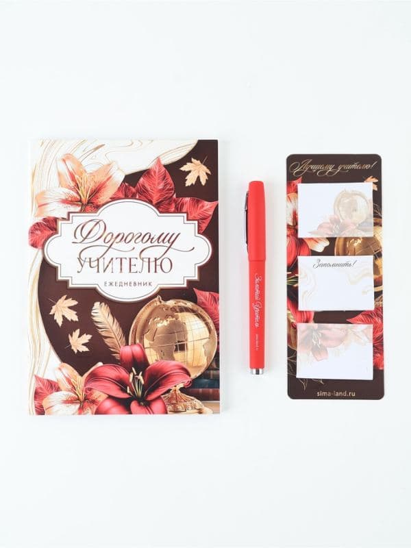 Подарочный набор, ежедневник А5, 80 л., стикеры, ручка «Дорогому учителю» — фото 2
