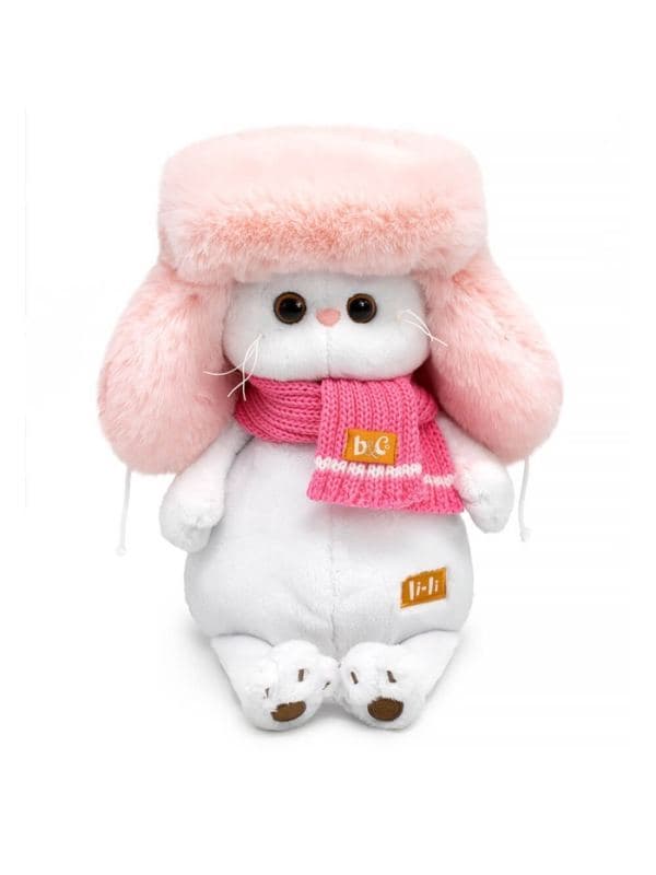 Мягкая игрушка «Кошечка Ли-Ли», в меховой шапке и шарфе, 24 см — фото 3