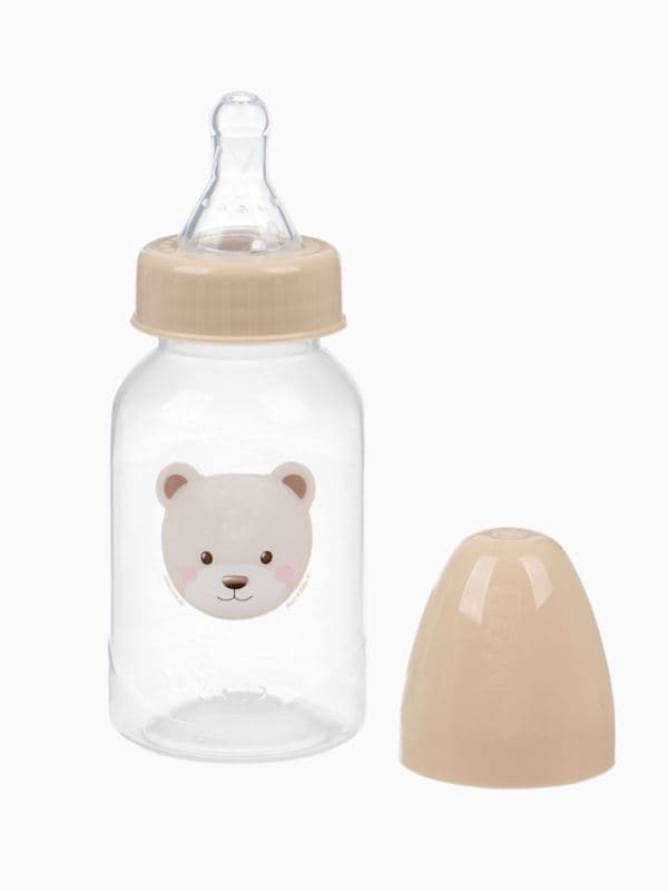 Бутылочка для кормления Bear 150 мл, цилиндр, бежевый Mum&Baby — фото 3